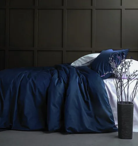 Vista 25 de Juego de ropa de cama de lujo de algodón egipcio, de color liso, de satén de alta densidad de hilos largos, sedoso, suave, transpirable, de primera