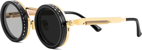 Vista 12 de FEISEDY Gafas de sol redondas polarizadas ajustables para hombres y mujeres Negro