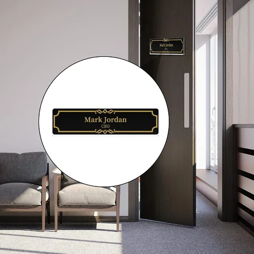 Vista 6 de KOTEMON Soporte acrílico para placa de identificación de pared, placa de puerta con cintas adhesivas, marco transparente para letreros, 2 x 8
