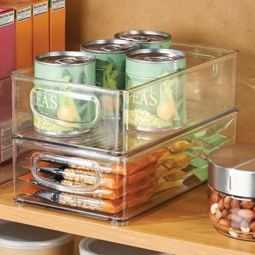 Vista 3 de InterDesign 64330 - Contenedor organizador para despensa, refrigerador, congelador y armario de almacenamiento, 10 x 3 x 6 pulgadas, transparente
