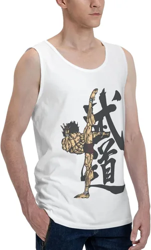 Vista 2 de Camiseta sin mangas de anime Baki The Grappler Budo para niño, camisetas sin mangas de verano a la moda