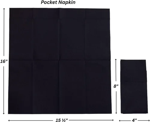 Vista 3 de Servilletas de bolsillo American Homesttead, paquete de 50 unidades, 15.75 x 15.75 pulgadas, papel de lino con tacto airlaid, plegadas con bolsillo