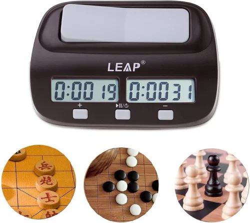 Vista 2 de ljhnba Reloj de ajedrez temporizador de ajedrez reloj de cuenta hacia arriba alarma digital reloj de ajedrez contemporáneo Ajedrez I-Go Chess up
