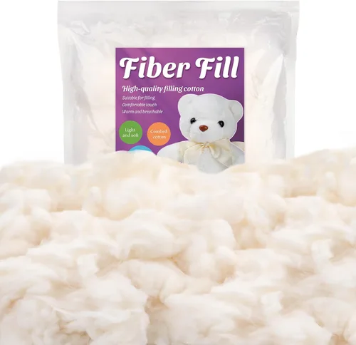 Vista 11 de Kogyxe Relleno de algodón peinado de 2.12 onzas, relleno de algodón de alta resistencia, relleno para animales de peluche, relleno de almohada