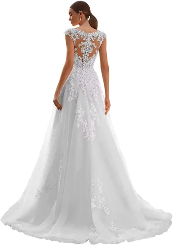 Vista 61 de Vestido de novia formal sin tirantes con encaje, largo de sirena para mujer 2019 WD162