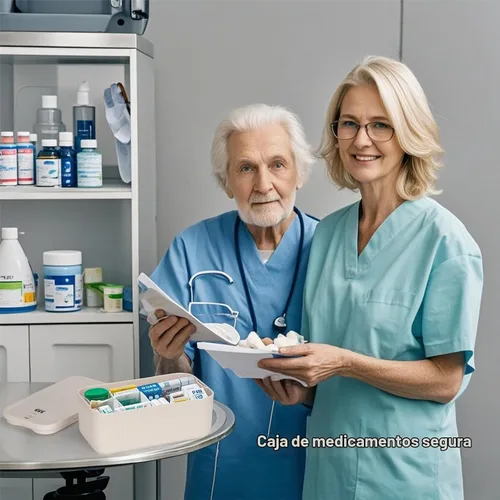 Vista 8 de Caja de bloqueo de medicina pequeña con código para aperitivos, medicamentos, almacenamiento de teléfono móvil, caja de bloqueo de teléfono Crema