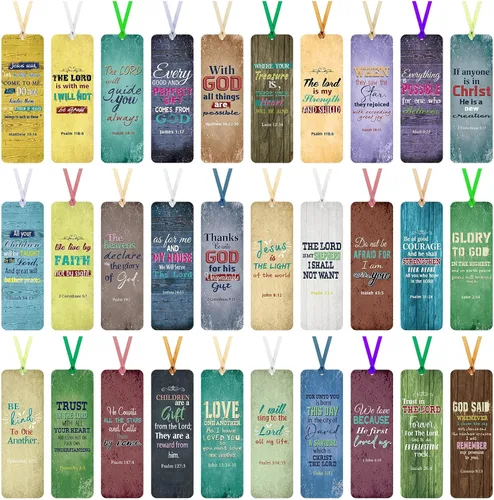 Vista 16 de Chinco Paquete de 120 marcadores de versículos bíblicos para mujeres, escritura cristiana, marcadores inspiradores con cintas, marcadores