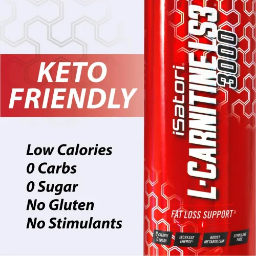 Vista 6 de iSatori L-Carnitina LS3 3000, L-Carnitina Líquida con Acetil L-Carnitina, L-Carnitina L-Tartrato, Pre Entreno Sin Estimulantes, Bajas Calorías, Sin