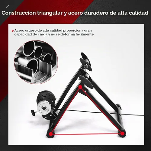 Vista 2 de Soporte de bicicleta de interior para ejercicio, convertidor de bicicleta estacionario de reducción de ruido, entrenador de bicicleta de resistencia