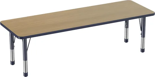 Vista 45 de FDP - Mesa rectangular para actividades escolares y aulas (24 x 36 pulgadas), patas gruesas para niños pequeños, altura ajustable de 15 a 24