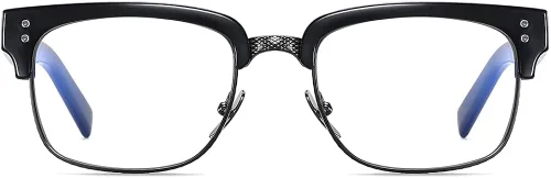 Vista 2 de Nuevo Beckham Gafas Vintage Miopía Óptica Semi-Rimless Tony Stark Lente Transparente Gafas