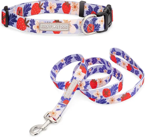 Vista 78 de Lucky Love Dog - Collar para perras pequeñas, diseño Blackbird de estampado alegre con flores de primavera y verano, talla XS Collar Blackbird