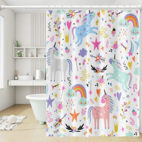 Vista 27 de Cortina de Ducha Floral Bohemia Negra Flores de Mediados de Siglo Botánica Moderna Elegante Estética Cortina de Ducha para Decoración de Baño