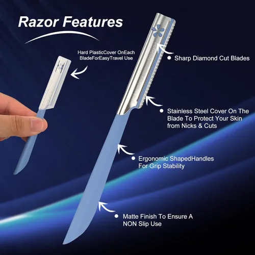Vista 3 de Maquinilla de afeitar facial para mujer para depilación – Herramienta de dermaplaning Peach Fuzz Trimmer para mujer, removedor de pelo fino