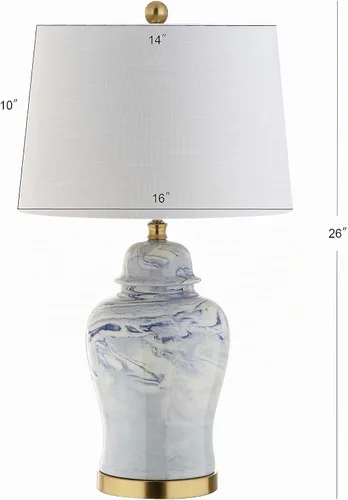 Vista 3 de JONATHAN Y JYL3010A Wallace - Lámpara de mesa LED de cerámica de 26", tradicional, de transición, mesita de noche, lámpara para dormitorio, sala