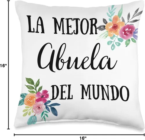 Vista 4 de Best Gifts for Grandma Nana Gigi Abuela La Mejor Abuela del Mundo Almohada Floral Regalo Abuelita Throw Pillow, 16x16, Multicolor