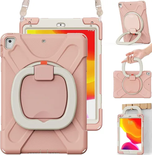 Vista 24 de Funda para iPad Air de 3ª generación – Funda resistente para niños con soporte giratorio, soporte para lápices y correa de transporte para iPad