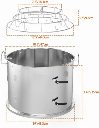 Vista 2 de onlyfire Kit de fumar para parrilla para colgar costillas para hervidor