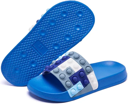 Vista 7 de Engtoy Sandalias para niños y niñas, unisex, ligeras, antideslizantes, puntera abierta, cómodas, para ducha, playa, divertidas sandalias