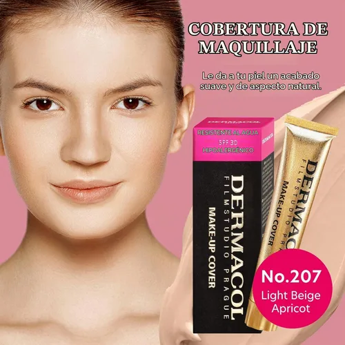 Vista 3 de Dermacol - Base de maquillaje líquida de cobertura completa mini 13g, base líquida mate con SPF 30, base resistente al agua para piel grasa, acné