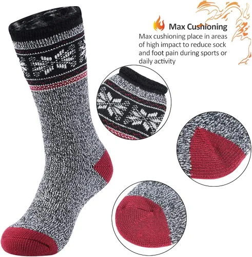 Vista 4 de Sunew Calcetines térmicos cálidos, calcetines unisex gruesos con aislamiento térmico térmico para invierno