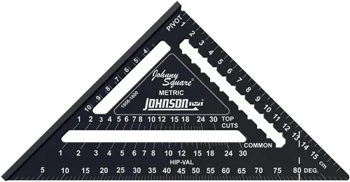 Vista 9 de Johnson Level & Tool 1904-0700V 7-1/4 pulgadas Johnny Square® MACH-1™ Smart Mark™ Rafter Square con vial nivel, negro