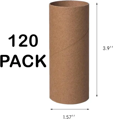 Vista 3 de Paquete de 120 tubos de cartón grueso para manualidades, rollos de manualidades, tubos redondos de cartón, tubos de manualidades, rollos de papel