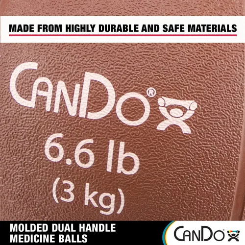 Vista 4 de CanDo Balón medicinal moldeado de doble mango para entrenamiento de fuerza, entrenamientos de núcleo, calentamientos, cardiometría y pliometría