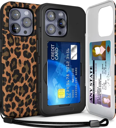 Vista 12 de TORU CX Slim - Funda tipo cartera para iPhone 15, funda protectora a prueba de golpes resistente con tarjetero oculto y ranura para tarjetas, espejo