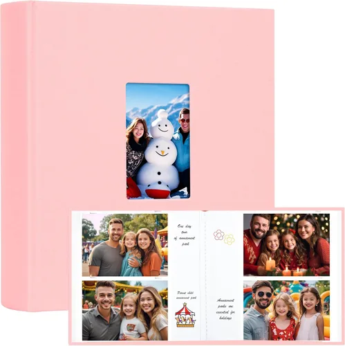 Vista 10 de Álbum de fotos de 600 bolsillos 4x6 con espacio para escribir, álbum de fotos de gran capacidad 4x6 que contiene 600 fotos horizontales