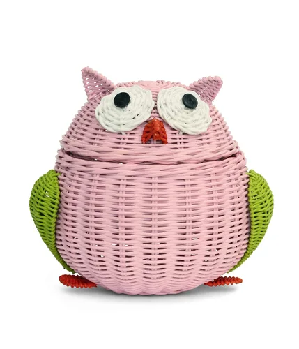 Vista 9 de G6 COLLECTION Cesta de almacenamiento de ratán con tapa, decoración decorativa para el hogar, organizador de estantes tejido a mano, lindo regalo