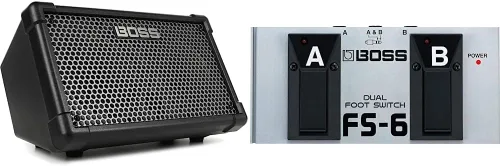 Vista 9 de Roland Cube Street II Amplificador estéreo portátil alimentado por batería Ideal para artistas callejeros Soporta micrófonos, instrumentos