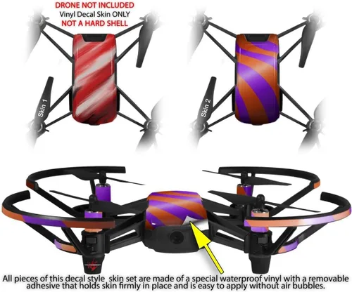 Vista 2 de Paquete de 2 pegatinas para DJI Ryze Tello Drone Paint Blend Red Drone (no incluidas)