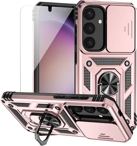 Vista 15 de Funda para Samsung Galaxy S24 con cubierta para lente de cámara, protector de pantalla HD, doble capa de grado militar, probada contra caídas