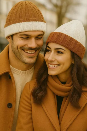 Vista 2 de TINKUY Alpaca Wool Men's & Women's Reversible - Cuffed Slouchy, Beanie Hat, Unisex, One Size beige/camel