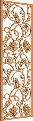 Vista 7 de Caspian Paneles de pared de madera con calado decorativo perforado, 9 3/8 pulgadas de ancho x 24 3/8 pulgadas de alto x 1/4 de alto, cereza