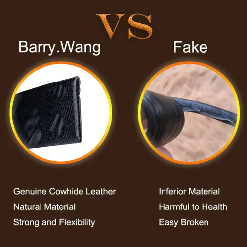Vista 6 de Barry.Wang Hebilla de trinquete para hombre o correa de cuero genuino, hebilla sin níquel, ajustable