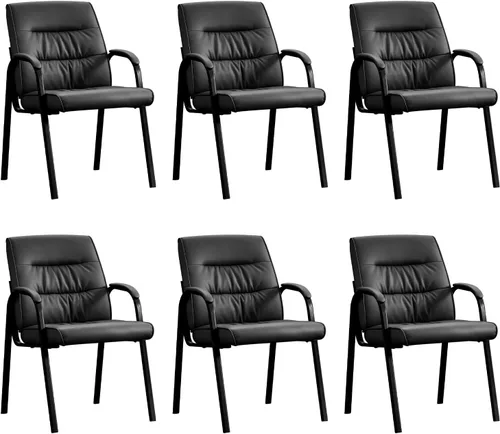 Vista 10 de Juego de 2 sillas de recepción de invitados de oficina, sillas de sala de conferencias, sillas de sala de espera, 2 unidades, silla de escritorio