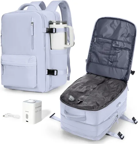 Vista 57 de VGCUB Mochila grande de viaje para trabajo, negocios, mochila para computadora portátil aprobada para vuelo, para mujeres y hombres, mochila