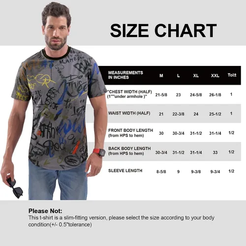 Vista 7 de DEOLAX Camiseta de moda con cuello redondo para hombre, camiseta casual de ajuste seco, camiseta de manga corta, para entrenamiento, hip hop