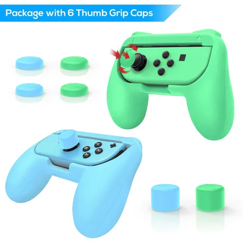 Vista 5 de FASTSNAIL Grips Compatible with Nintendo Switch for Joy Con & OLED Model for Joycon, Wear-Resistant Handle Kit Compatible with Joy Cons Controllers