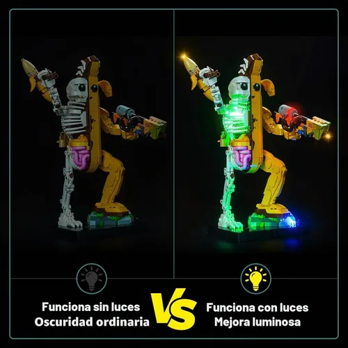 Vista 6 de Kit de luces LocoLee Compatible con Lego Peely Bone Fortnite 77072 - Solo luces, SIN ladrillos, accesorios de iluminación compatibles con Lego 77072