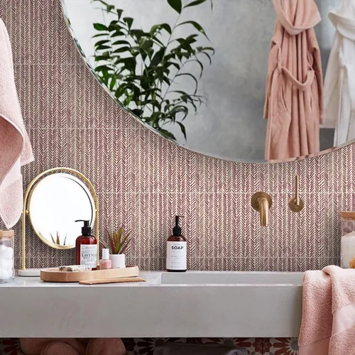 Vista 29 de Alwayspon Adhesivos de transferencia de azulejos de vinilo esmerilado para despegar y pegar, calcomanías autoadhesivas para azulejos de pared