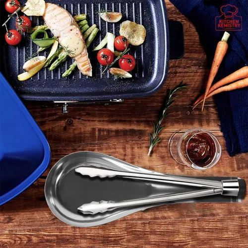 Vista 3 de Soporte de cuchara de acero inoxidable grande con mango largo, para encimera de cocina, soporte para espátula y cucharón, soporte para estufa, apto