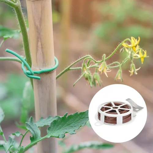 Vista 6 de PATIKIL Lazos giratorios de 65 pies/65.6 ft, paquete de 3 lazos de polietileno para plantas de jardín con cortador reutilizables para jardinería