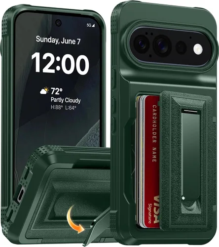 Vista 10 de Oterkin Funda tipo cartera para Google Pixel 11/11 Pro 4-5 tarjetero Negro
