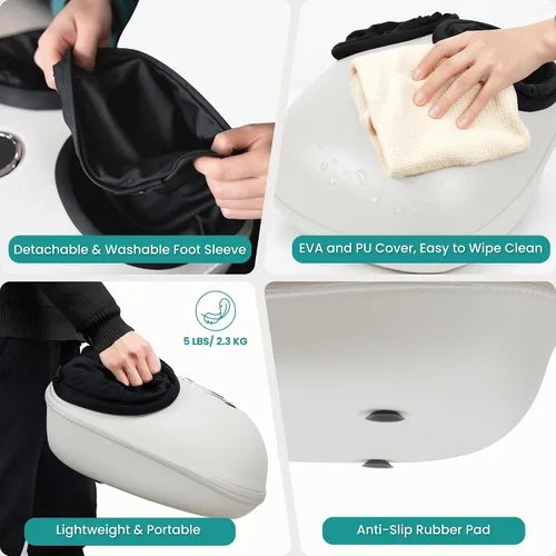 Vista 6 de Nekteck Shiatsu - Máquina masajeadora de pies con calor relajante, terapia de amasamiento profundo de compresión de aire elegible por la FSA