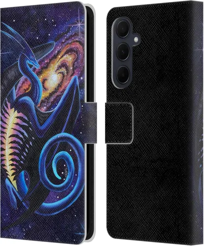 Vista 99 de Head Case Designs Officially Licensed Carla Morrow Galactic Entrancement Dragons Leather Wallet Case Compatible with Samsung Galaxy A07 4G