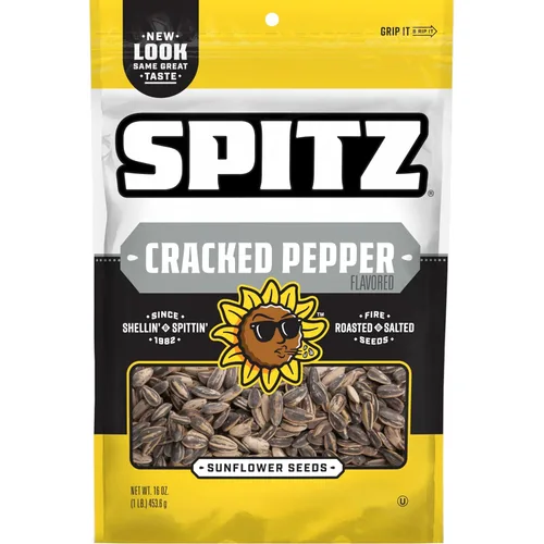 Vista 13 de Spitz Semillas de calabaza, pimienta agrietada, bolsa de aperitivos de 4 onzas