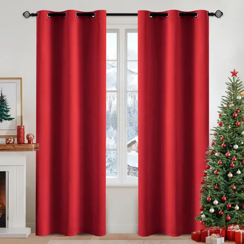 Vista 81 de MIULEE Cortinas opacas para dormitorio o sala de estar, juego de 2 paneles de cortina para ventana con aislamiento térmico y bloqueo de luz